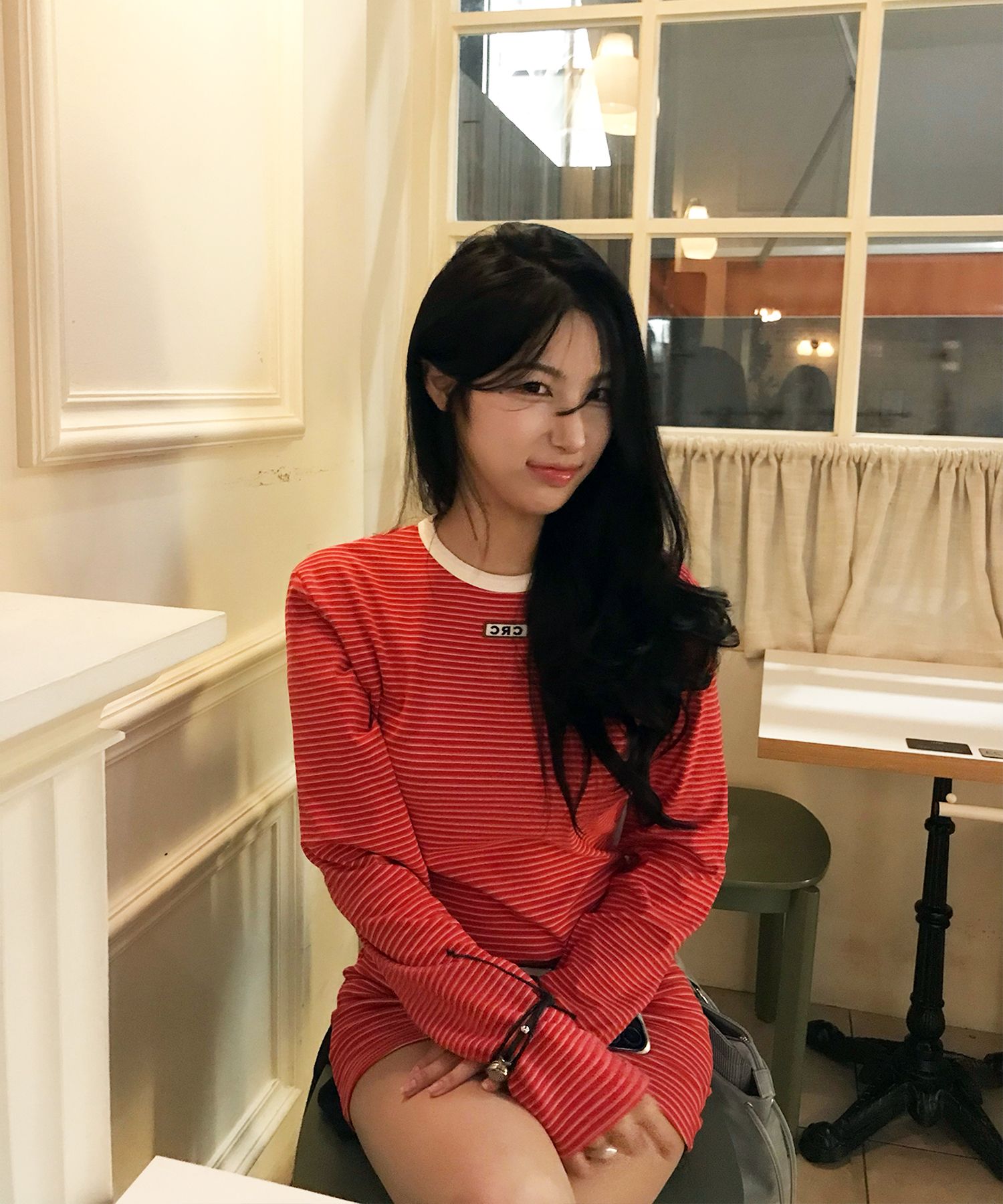 Striped mini dress (red)