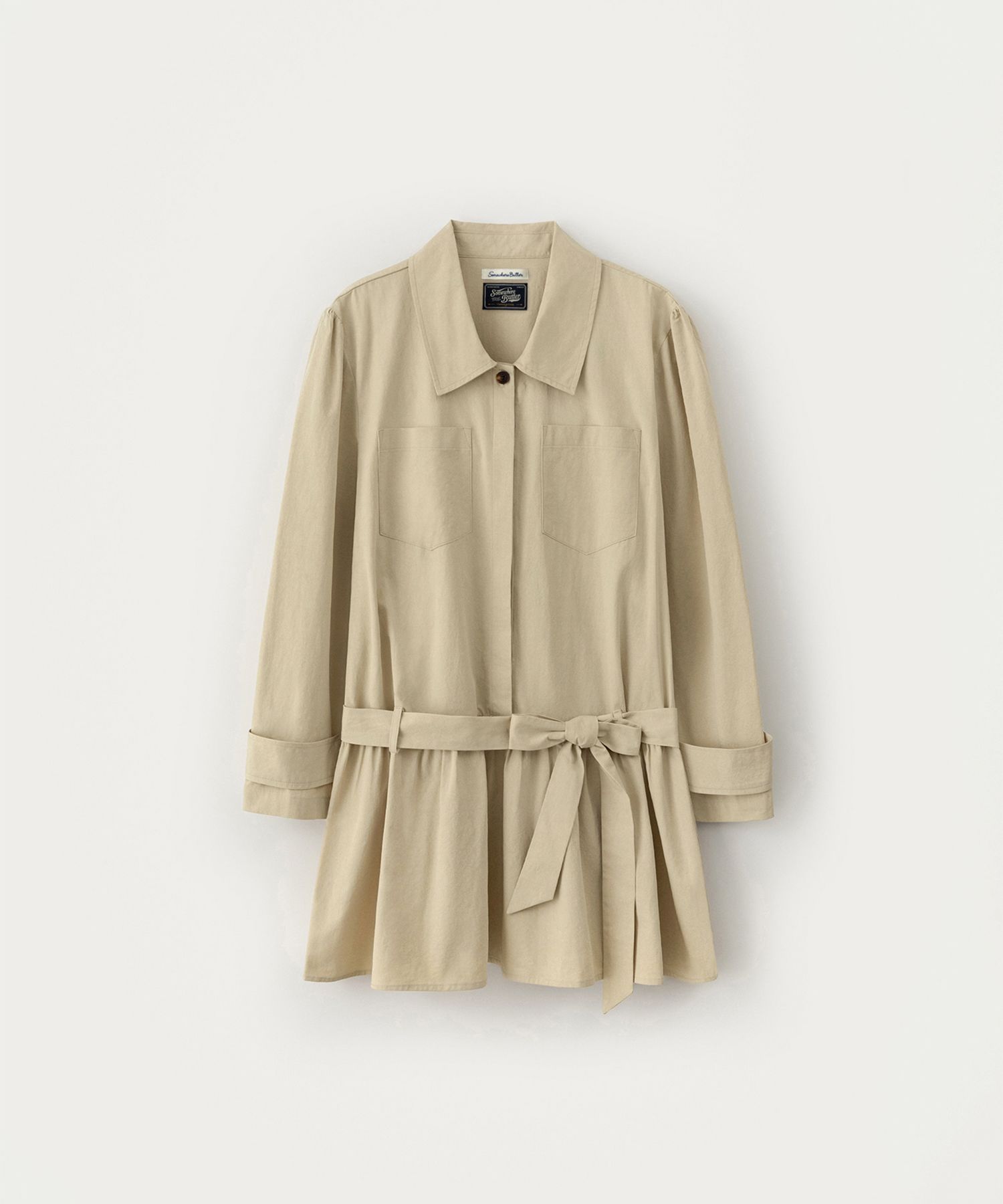 Trench Ribbon Dress - Beige