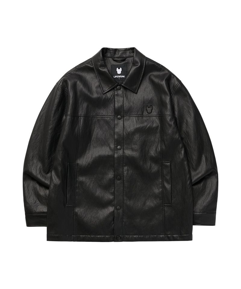 PU leather coach jumper