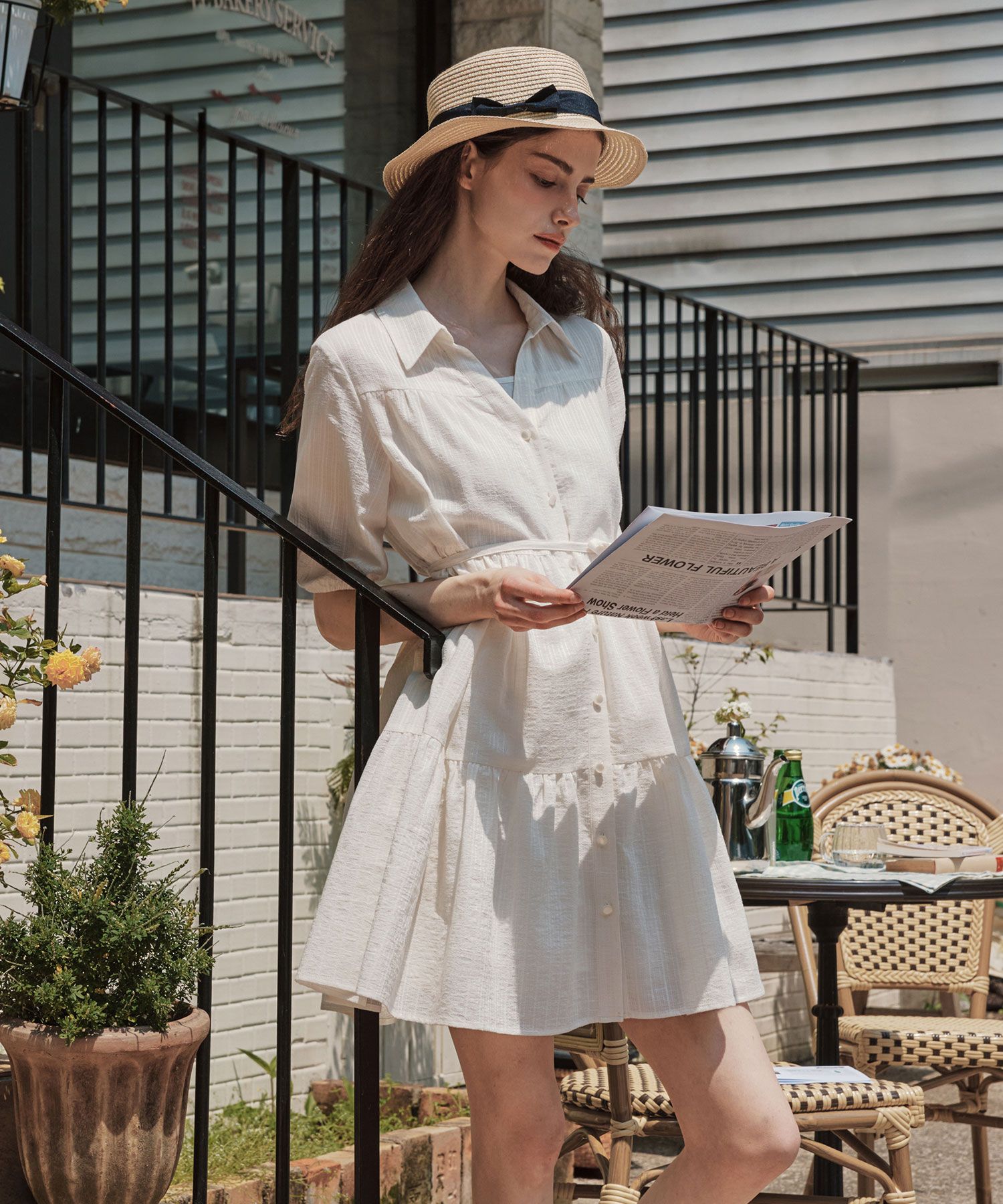 [Short Sleeve Ver.] Soft Shirt Dress / Ivory