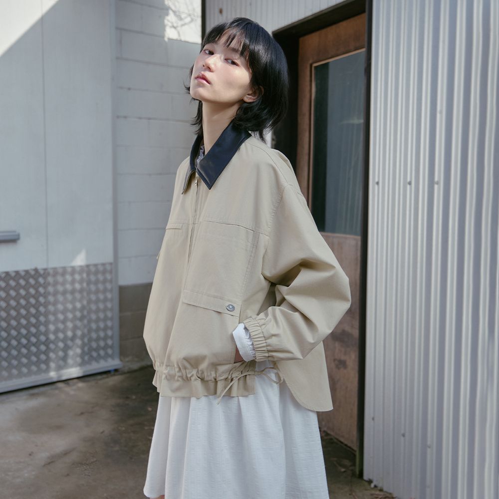 Color-blocked collar string jumper AS1WZ261