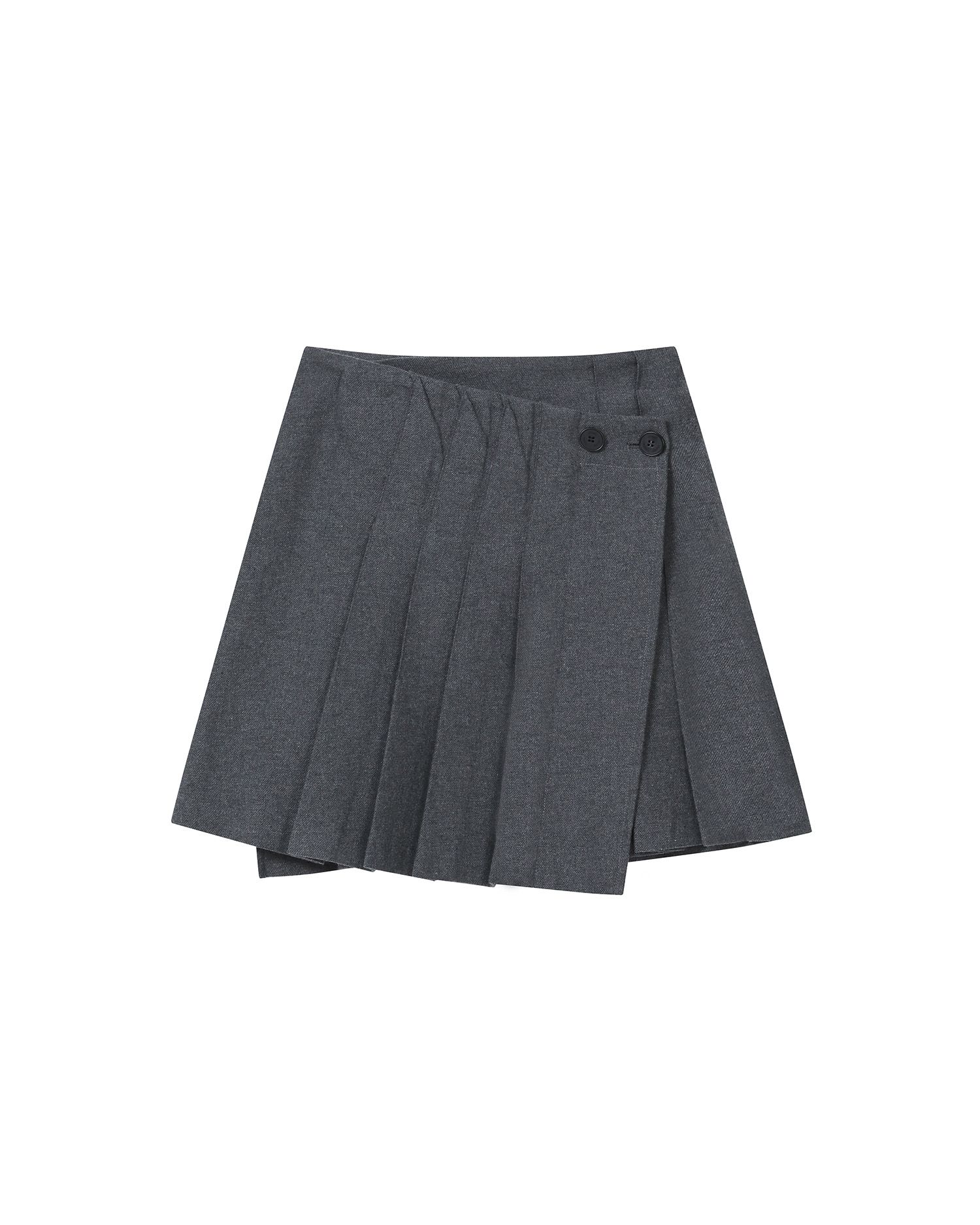 Wabi origami pleats midi skirt DARK GREY