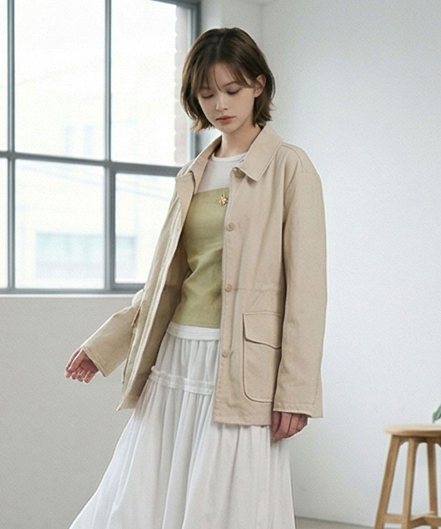 String Half Leather Jacket AASBJK102A