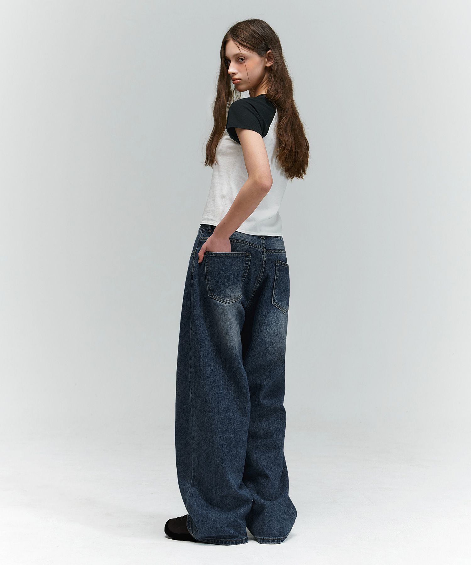 [Signature][UNISEX] BTB : WAVE WASHING JEANS [6 Color]